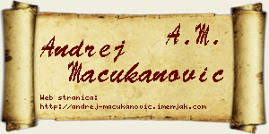 Andrej Mačukanović vizit kartica